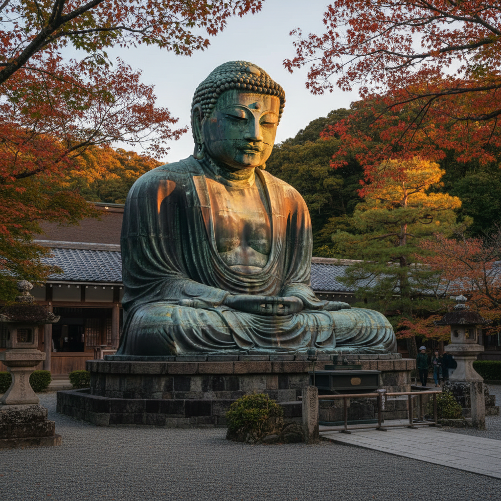 Grote Boeddha van Kamakura in Japan - buitenaanzicht