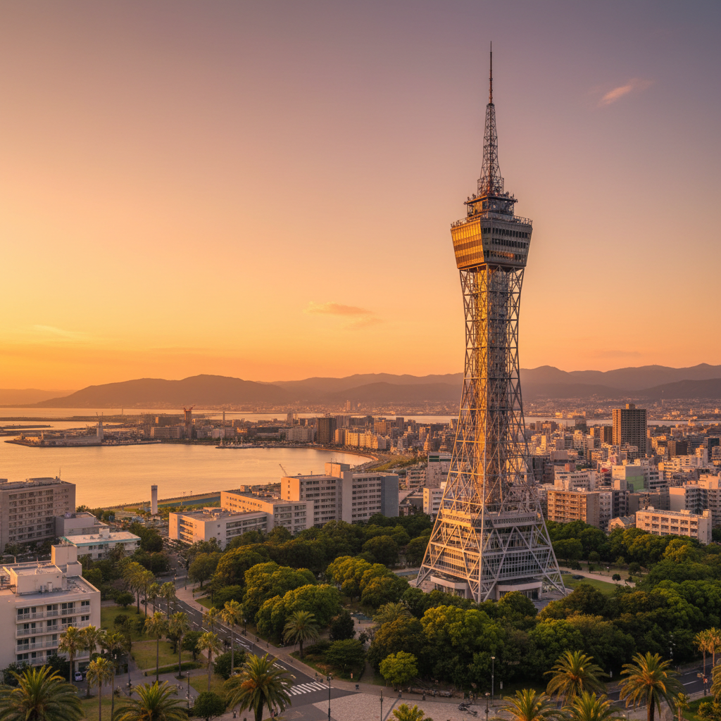 Fukuoka Tower in Japan - buitenaanzicht