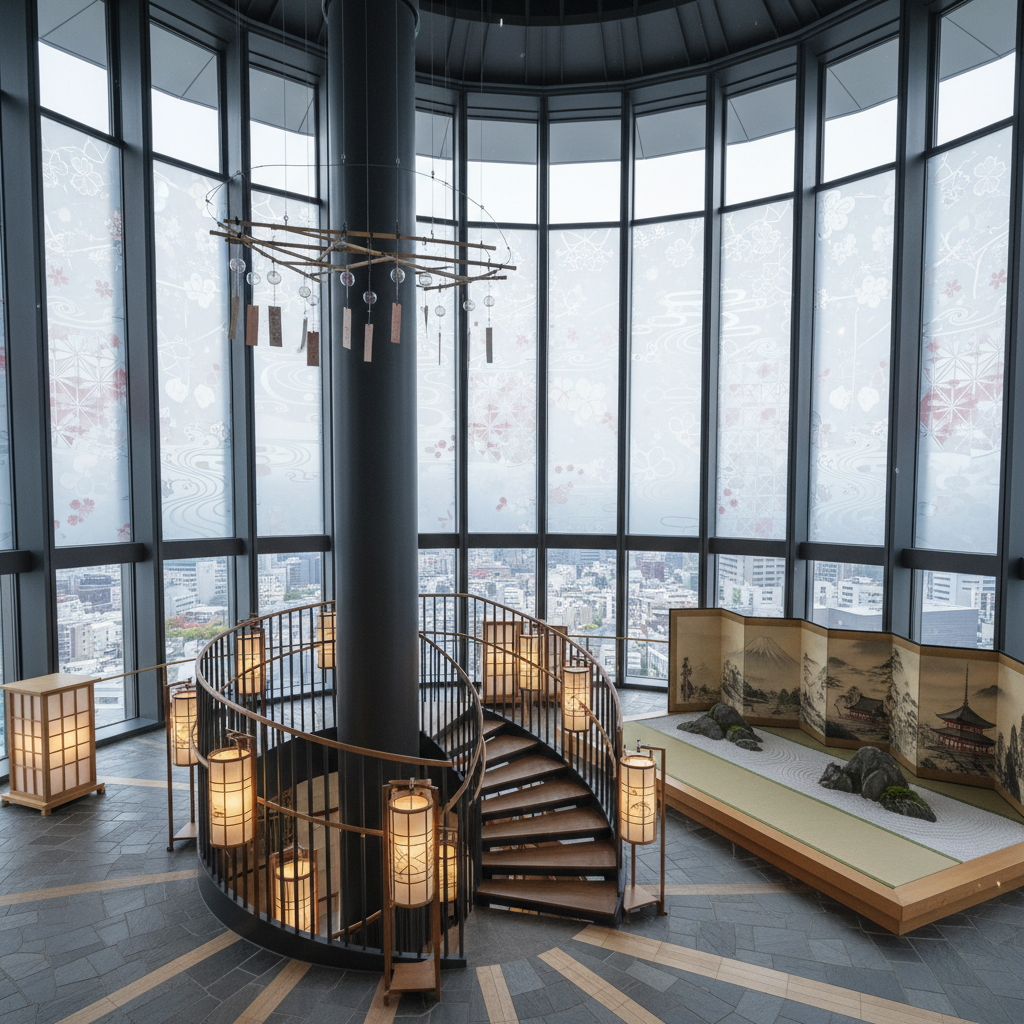 Fukuoka Tower - details en interieur
