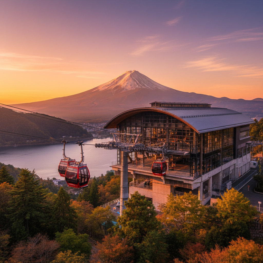 Hakone Ropeway in Japan - buitenaanzicht