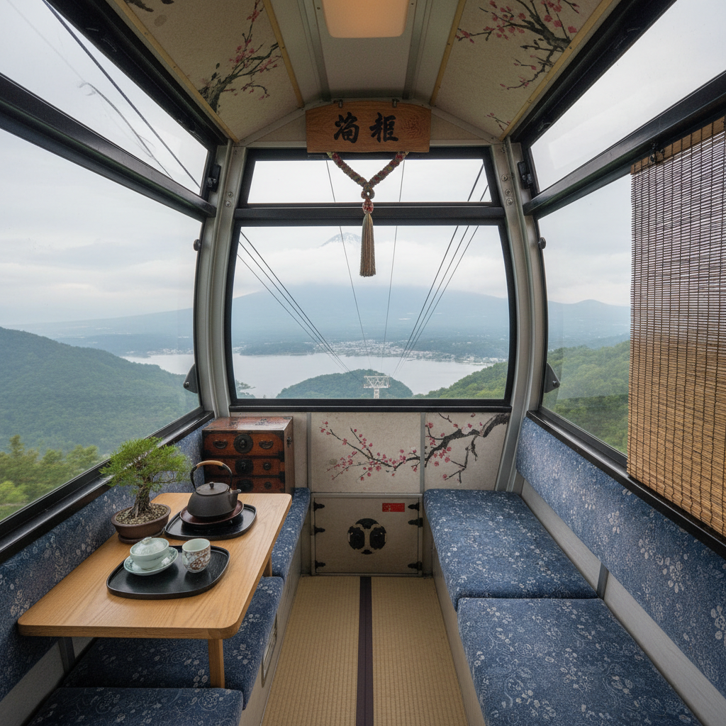 Hakone Ropeway - details en interieur