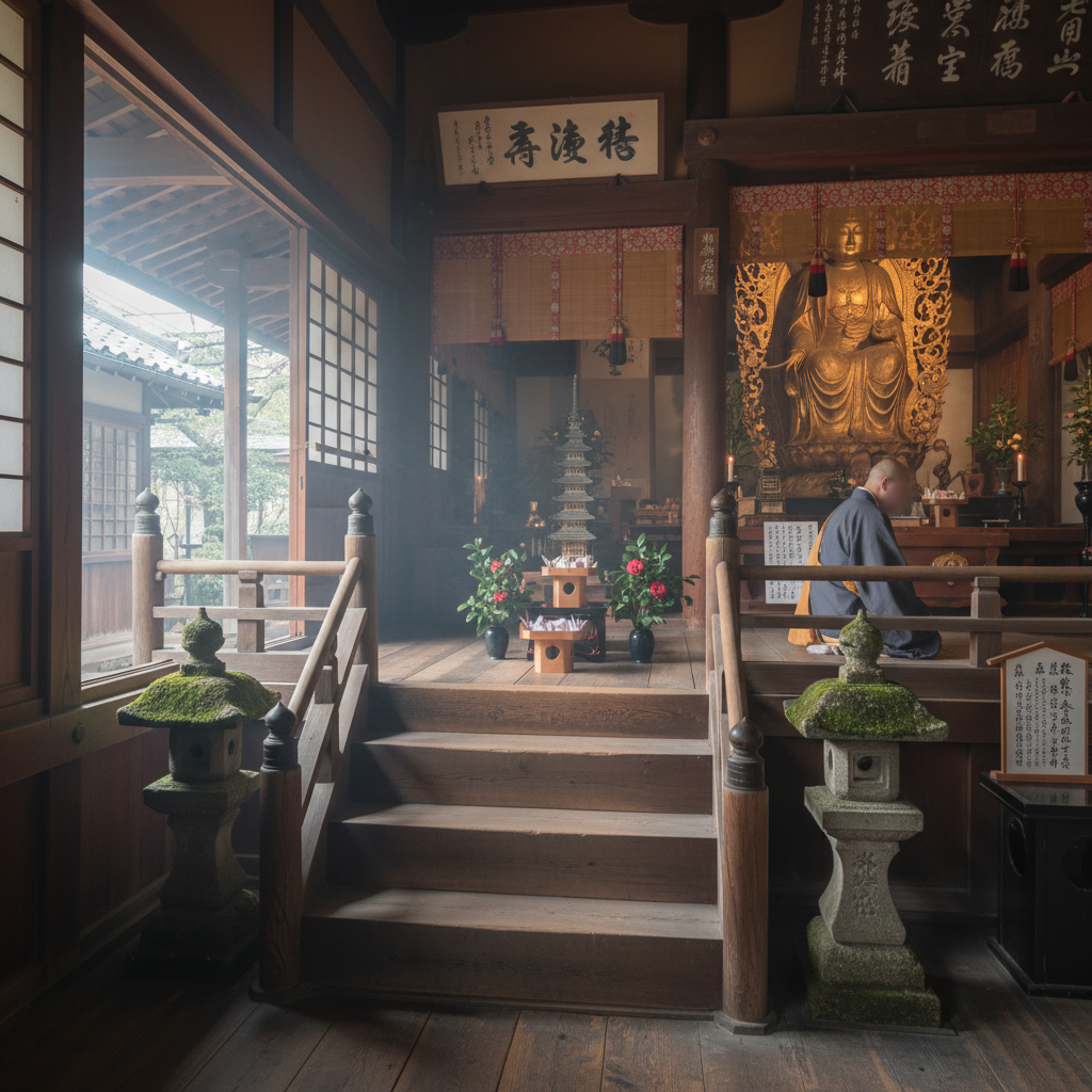 Hase-dera Tempel - details en interieur