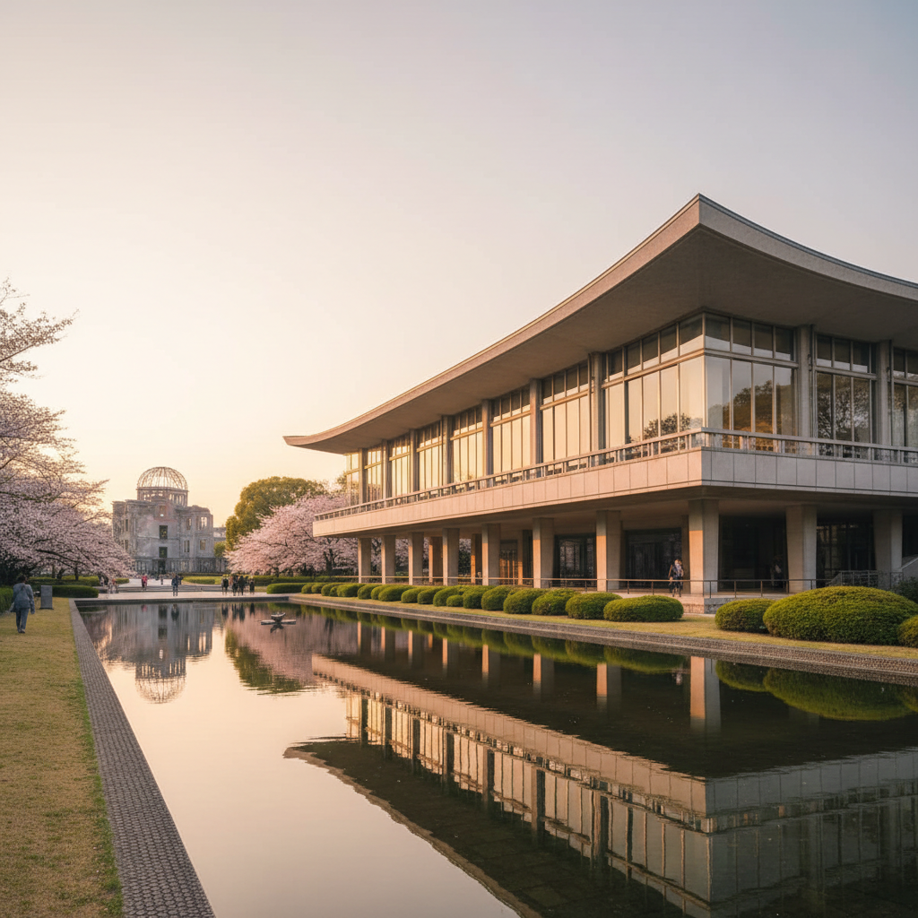 Hiroshima Vredesmuseum in Japan - buitenaanzicht