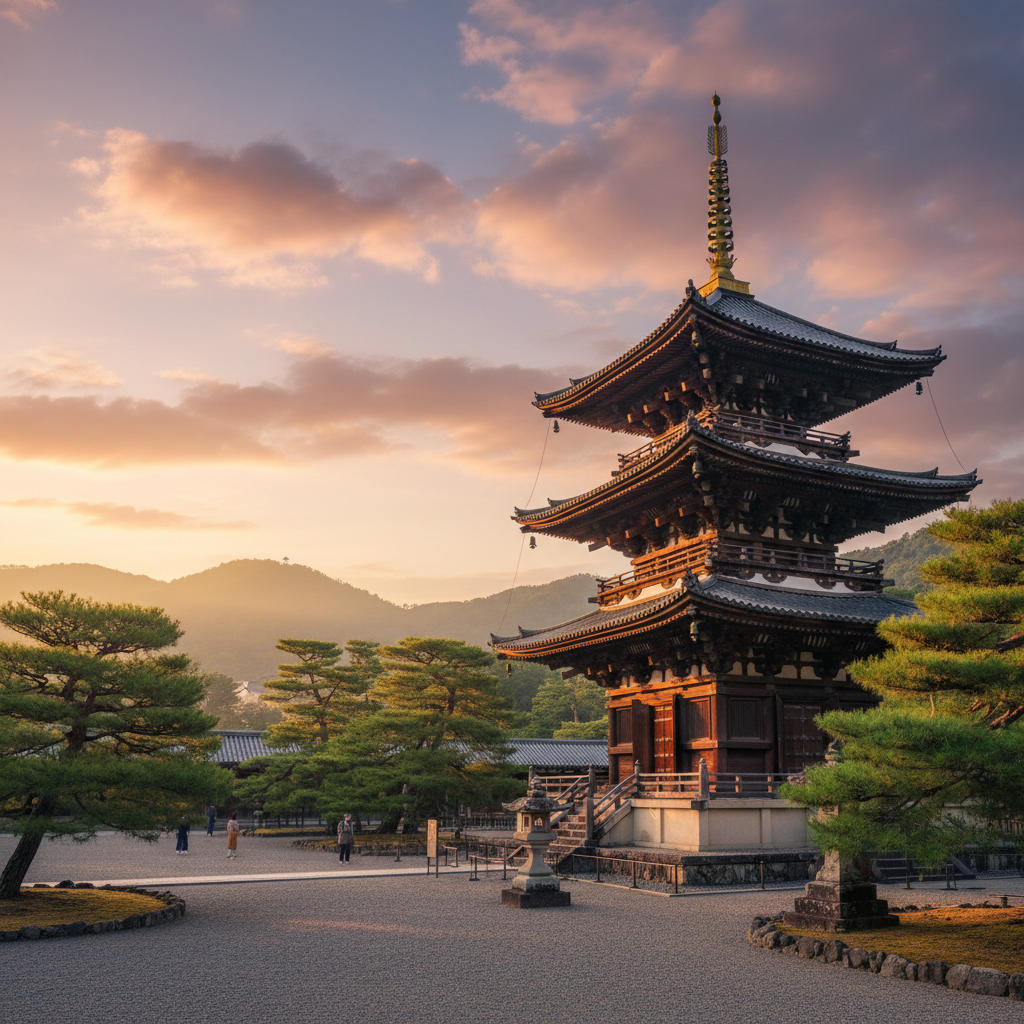 Horyu-ji Tempel in Japan - buitenaanzicht