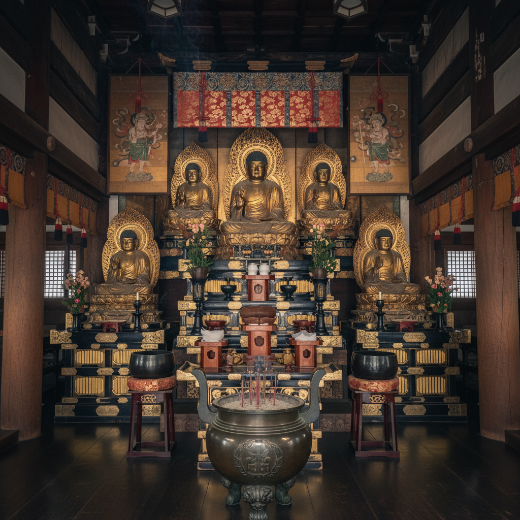 Horyu-ji Tempel - details en interieur