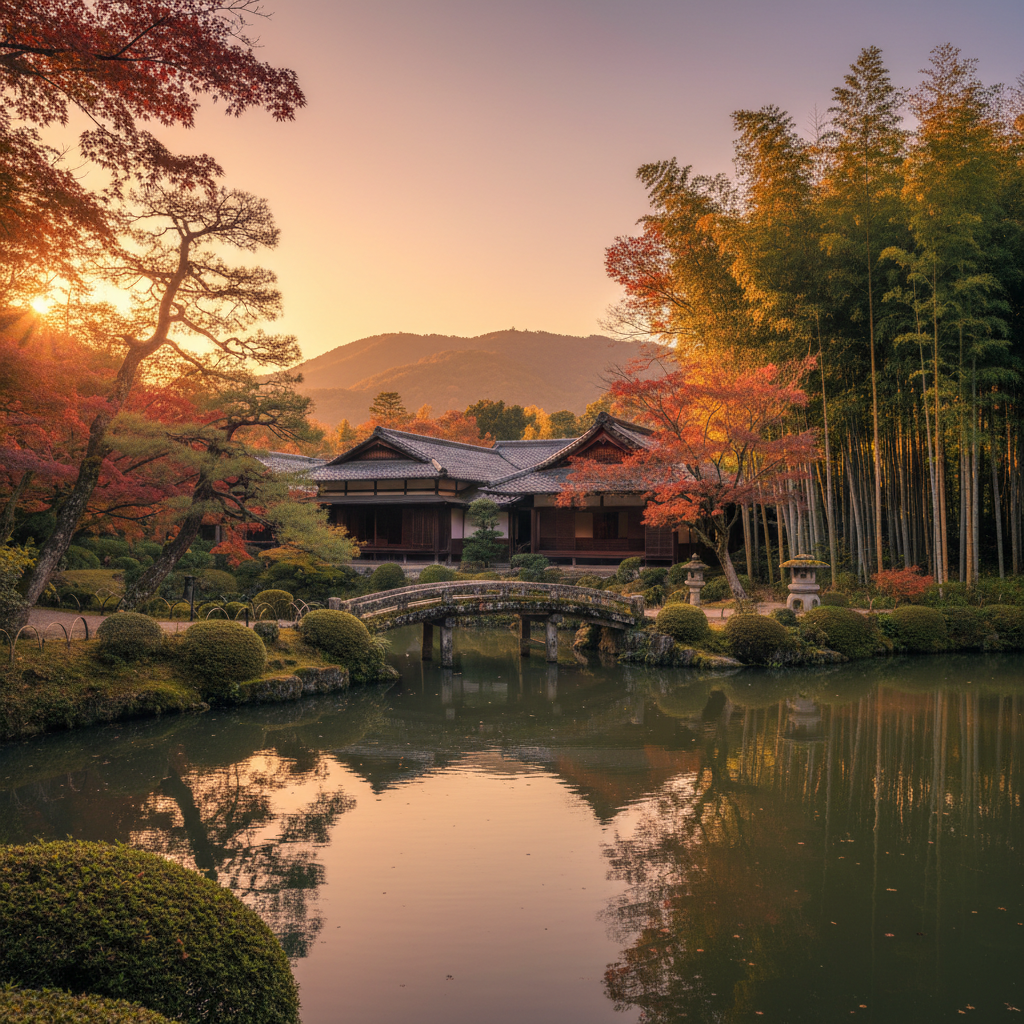 Isuien Tuin in Japan - buitenaanzicht
