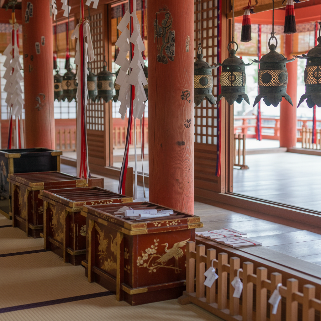 Itsukushima Schrijn - details en interieur