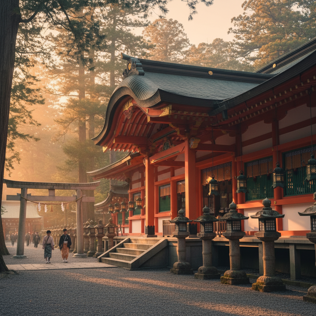 Kasuga Taisha in Japan - buitenaanzicht