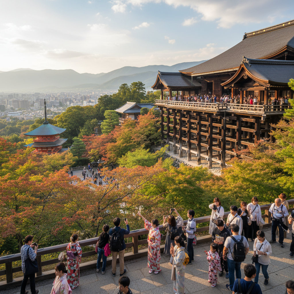 Kiyomizu-dera - sfeerbeeld en omgeving