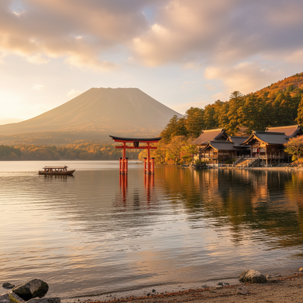 Chuzenji-meer in Japan - buitenaanzicht