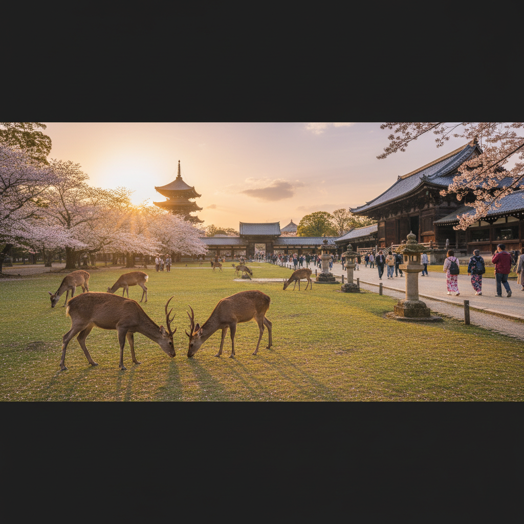 Nara Park in Japan - buitenaanzicht