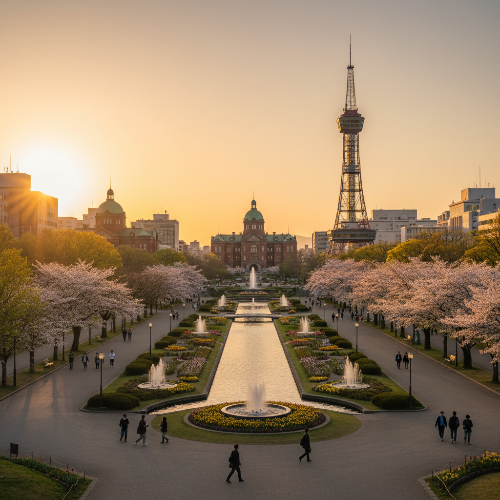 Odori Park in Japan - buitenaanzicht