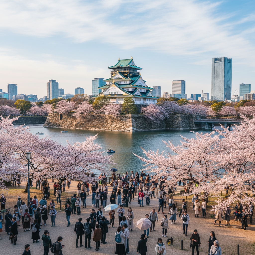 Osaka Castle - sfeerbeeld en omgeving