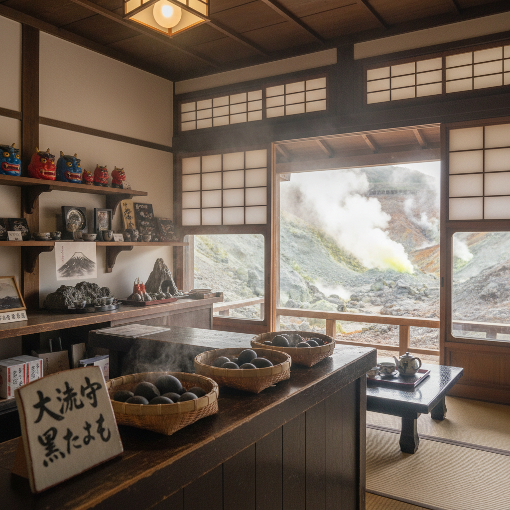 Owakudani - details en interieur
