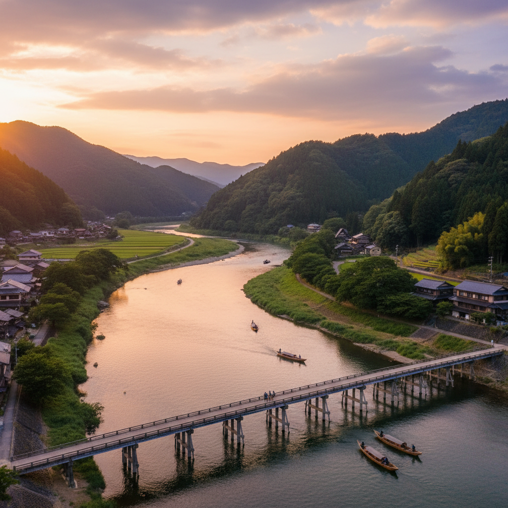 Shimanto River in Japan - buitenaanzicht