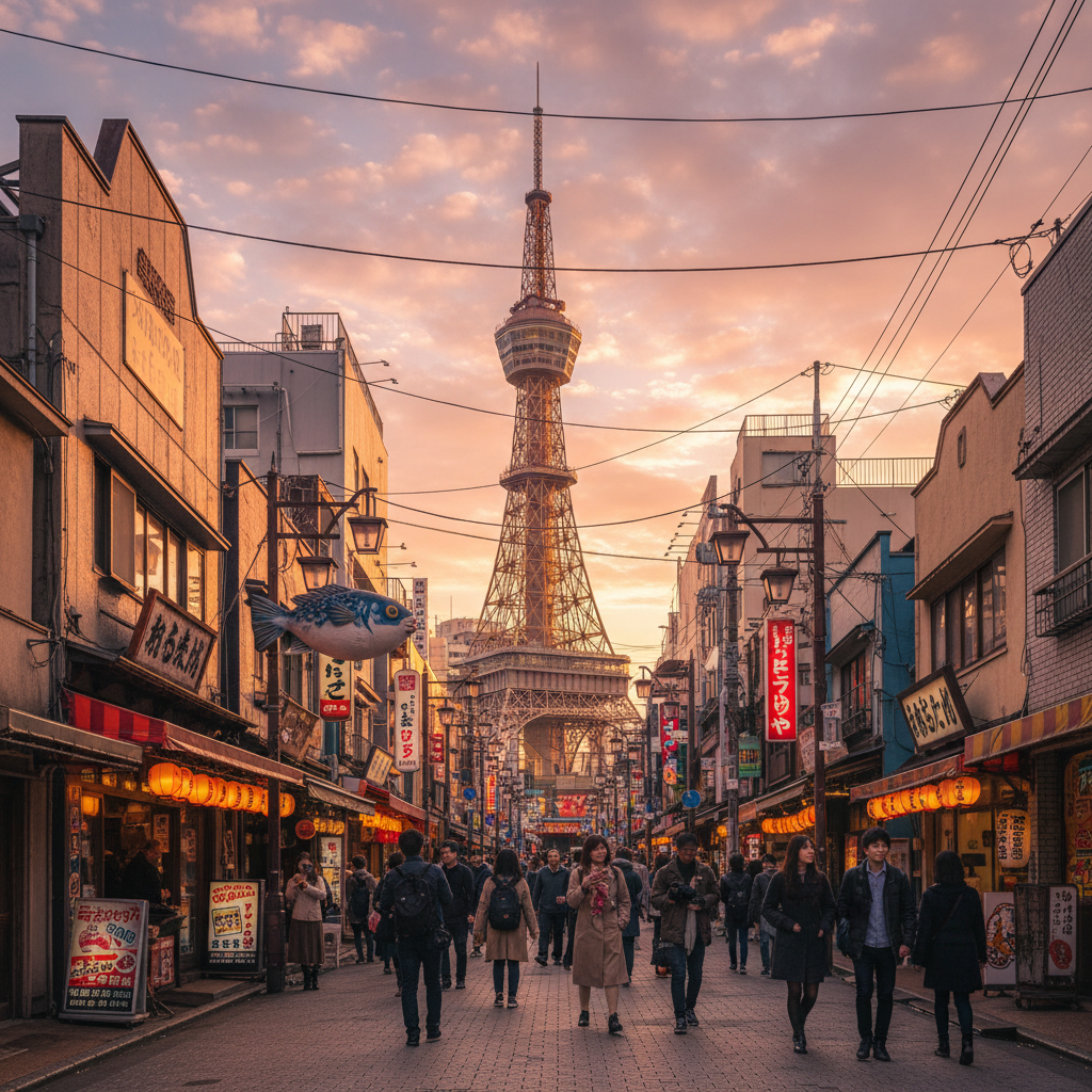 Shinsekai in Japan - buitenaanzicht