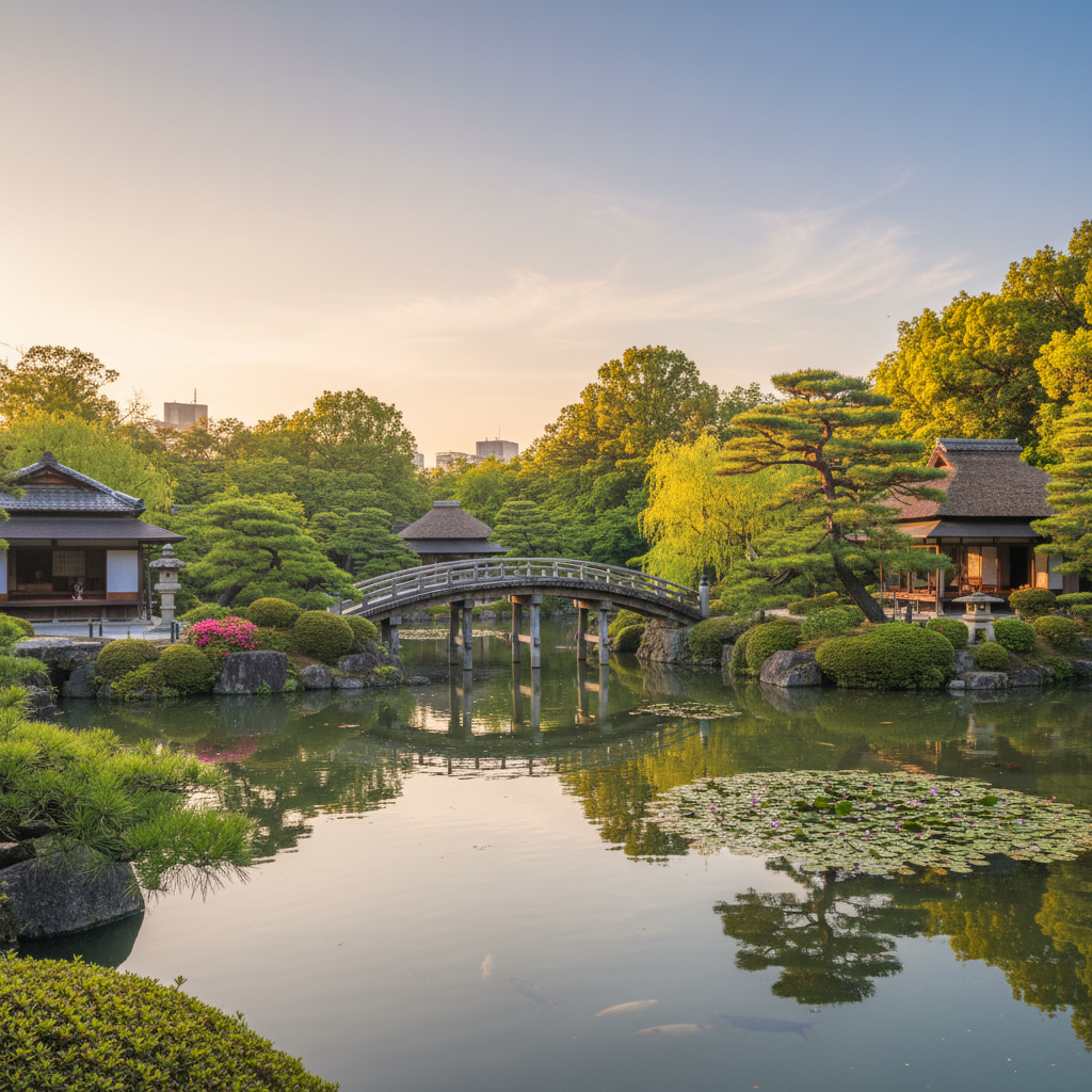 Shukkeien Tuin in Japan - buitenaanzicht