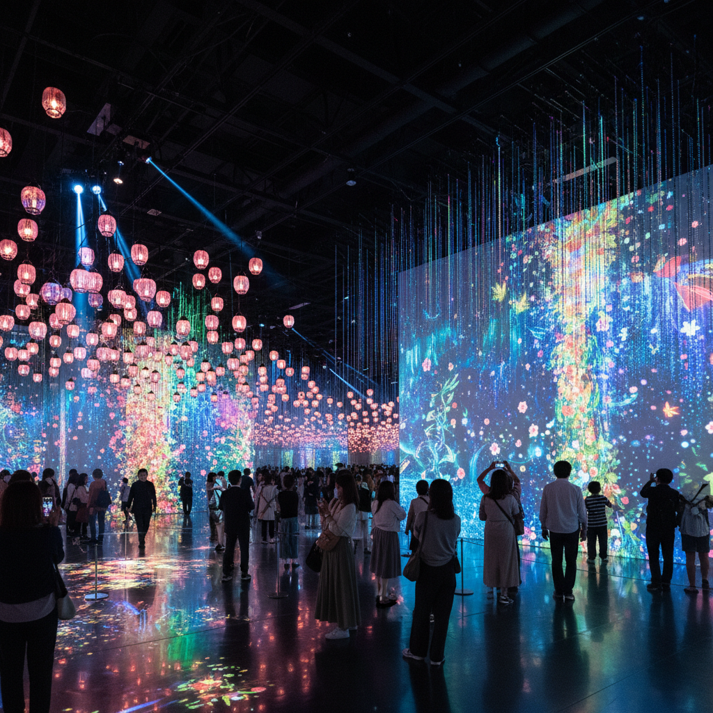 teamLab Borderless - sfeerbeeld en omgeving