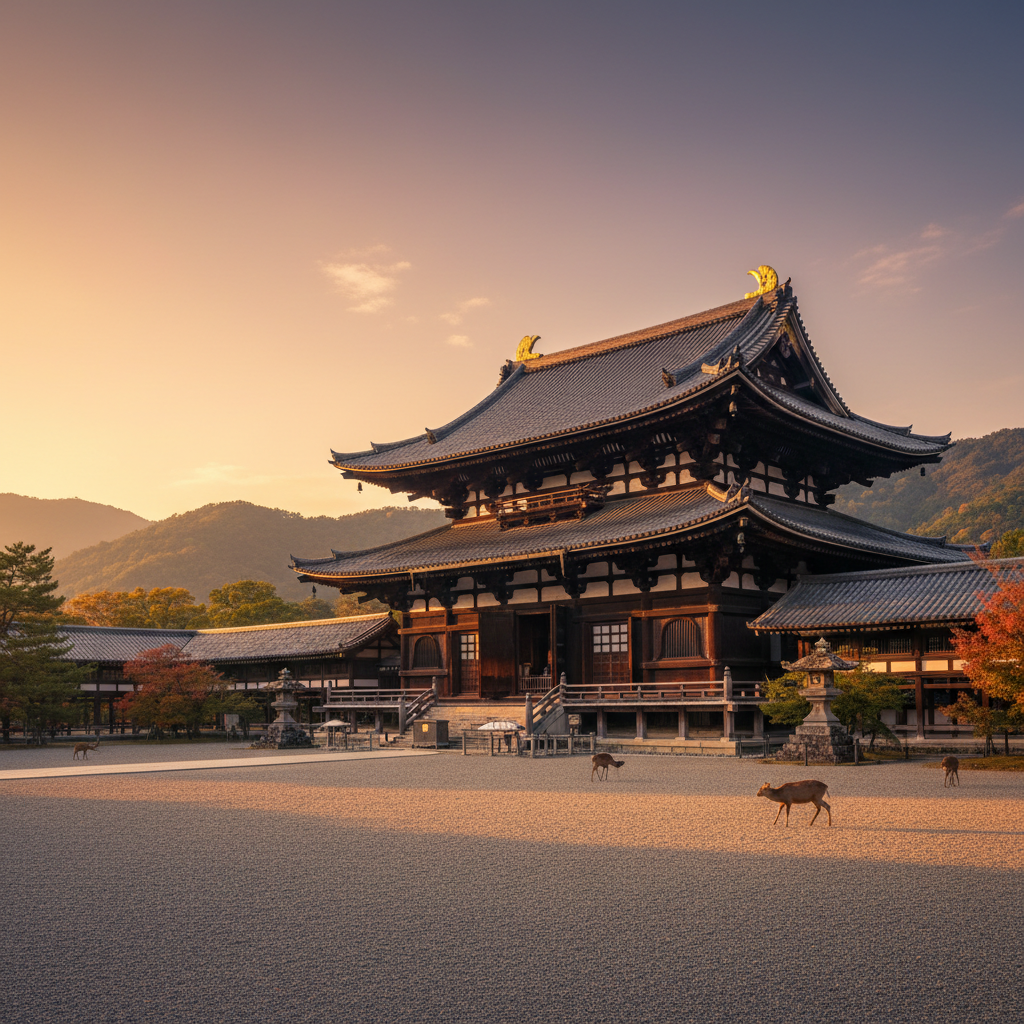 Todai-ji Tempel in Japan - buitenaanzicht