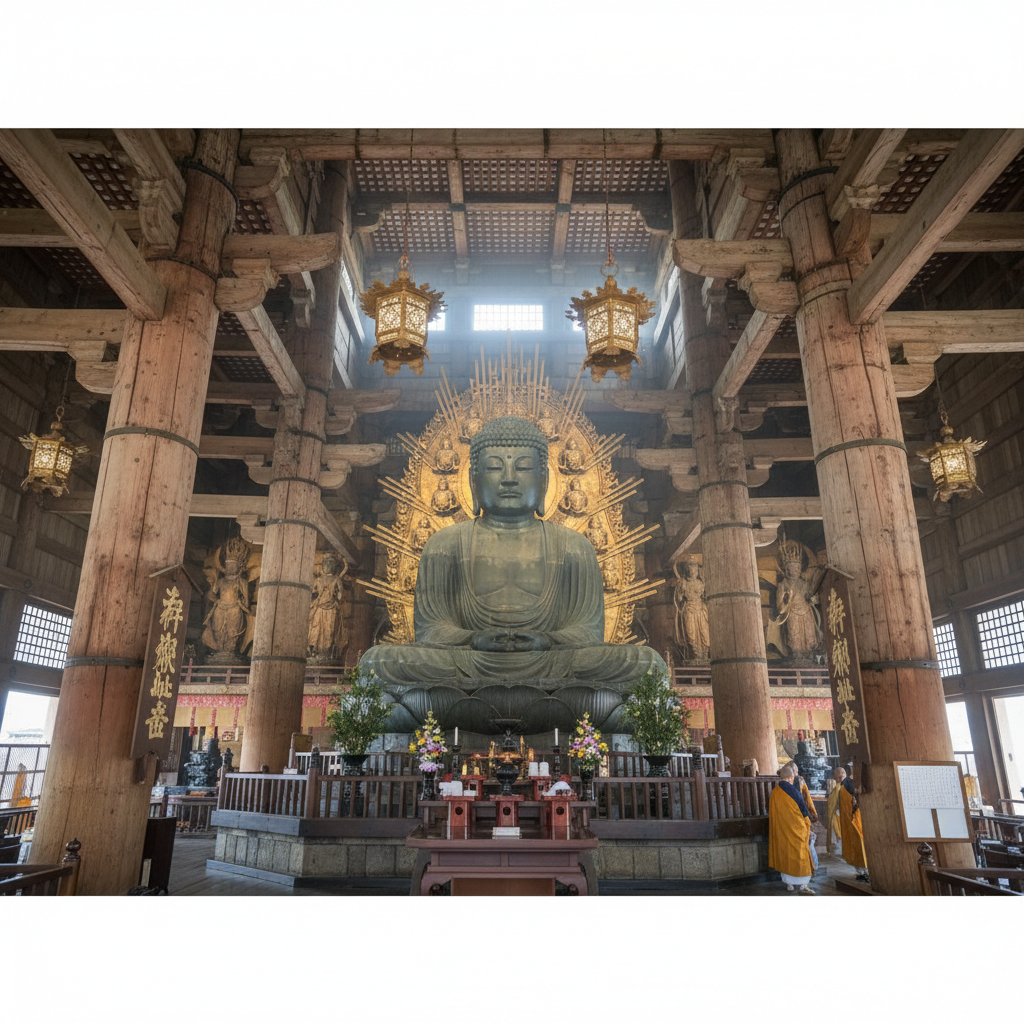 Todai-ji Tempel - details en interieur