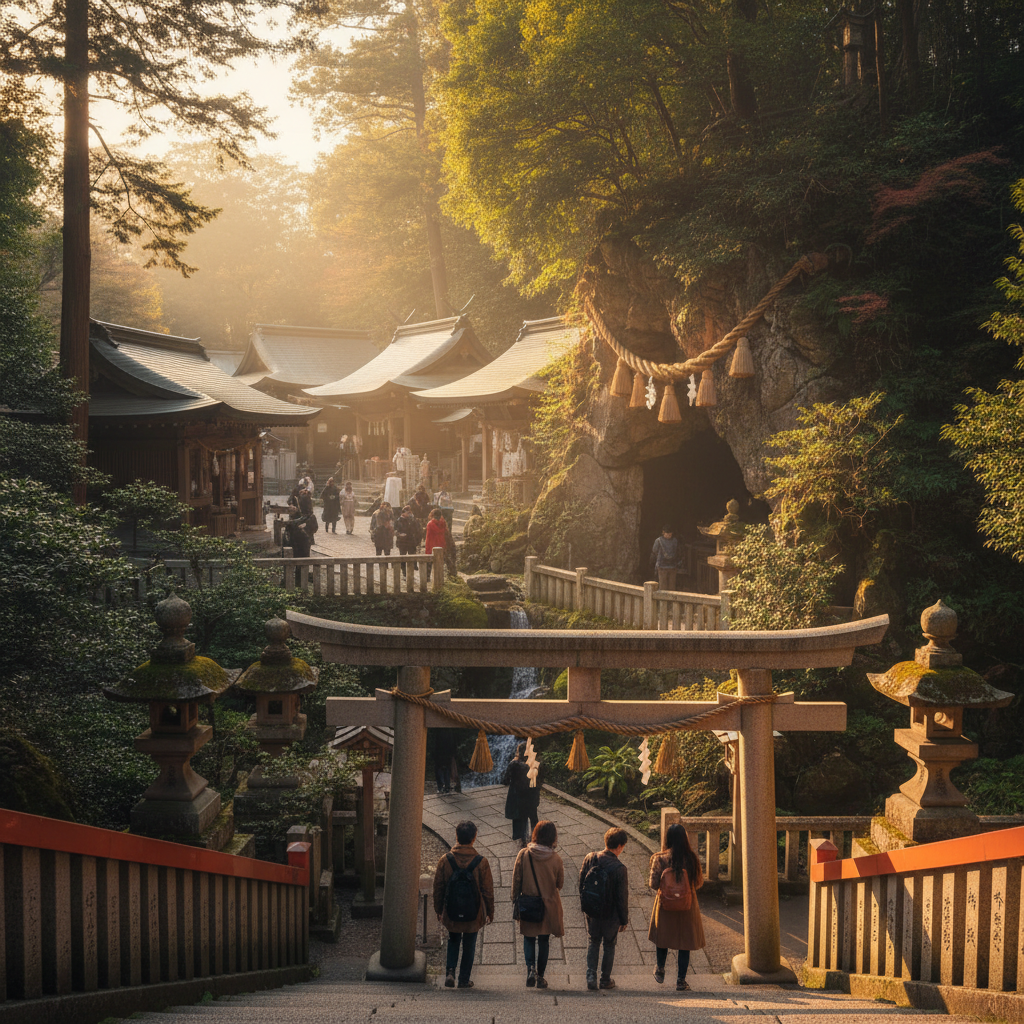 Zeniarai Benten Schrijn in Japan - buitenaanzicht
